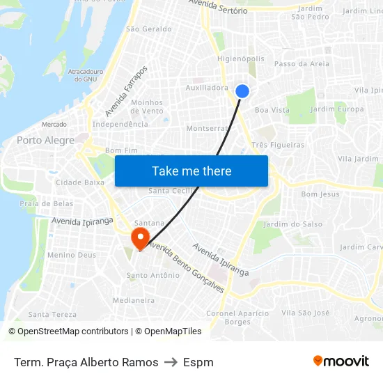 Term. Praça Alberto Ramos to Espm map