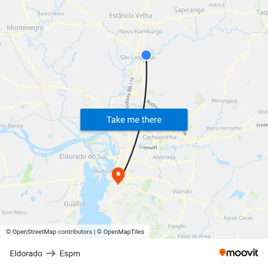 Eldorado to Espm map