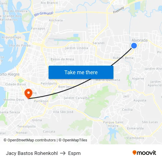 Jacy Bastos Rohenkohl to Espm map