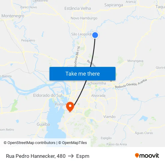 Rua Pedro Hannecker, 480 to Espm map
