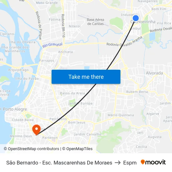 São Bernardo - Esc. Mascarenhas De Moraes to Espm map