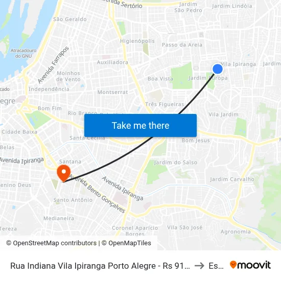 Rua Indiana Vila Ipiranga Porto Alegre - Rs 91360-394 Brasil to Espm map