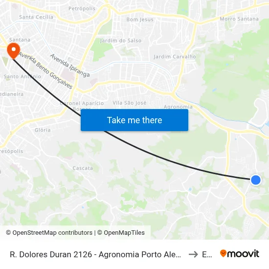 R. Dolores Duran 2126 - Agronomia Porto Alegre - Rs 91540-220 Brasil to Espm map