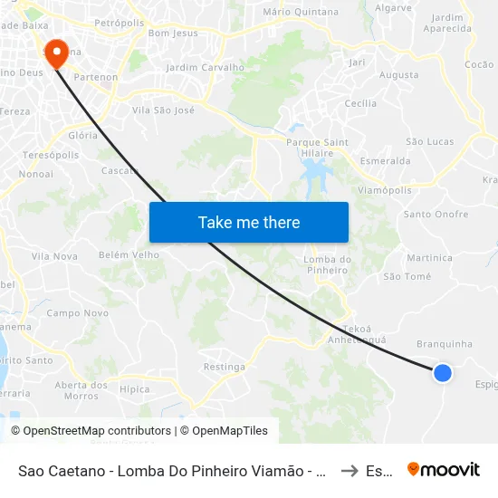 Sao Caetano - Lomba Do Pinheiro Viamão - Rs Brasil to Espm map