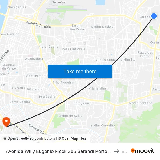 Avenida Willy Eugenio Fleck 305 Sarandi Porto Alegre - Rio Grande Do Sul 91140 Brasil to Espm map