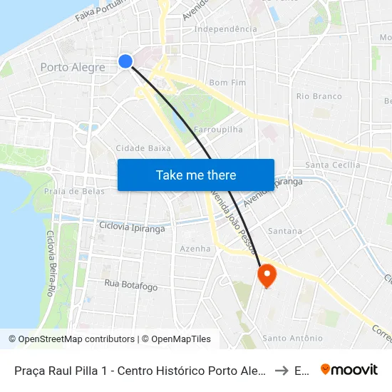 Praça Raul Pilla 1 - Centro Histórico Porto Alegre - Rs 90010-220 Brasil to Espm map