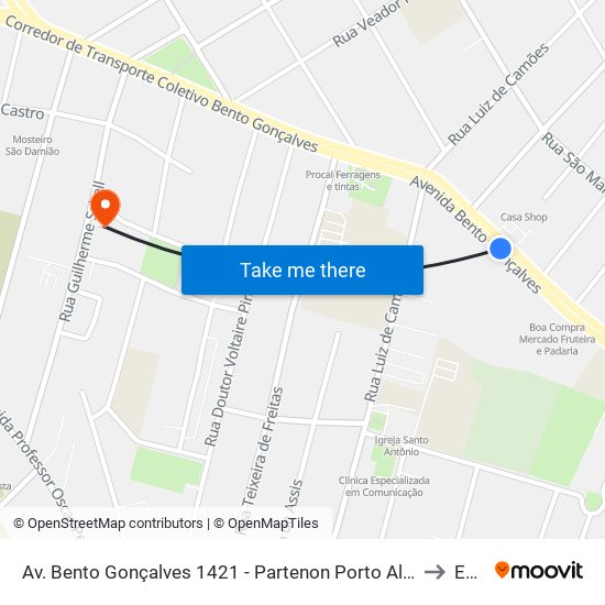 Av. Bento Gonçalves 1421 - Partenon Porto Alegre - Rs 90650-001 Brasil to Espm map
