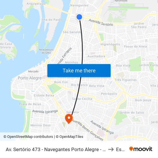 Av. Sertório 473 - Navegantes Porto Alegre - Rs Brasil to Espm map