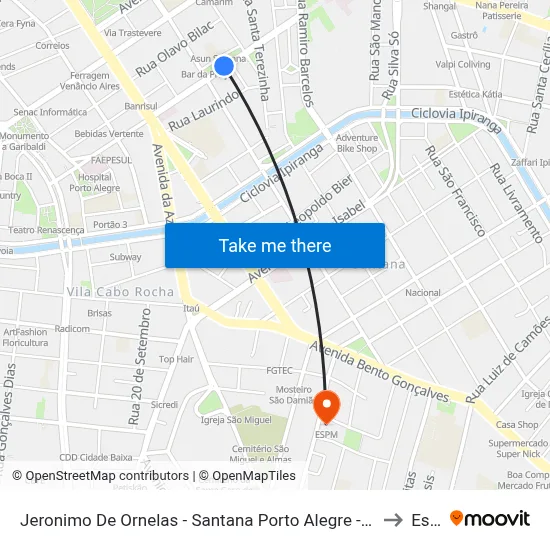 Jeronimo De Ornelas - Santana Porto Alegre - Rs 90040-373 Brasil to Espm map