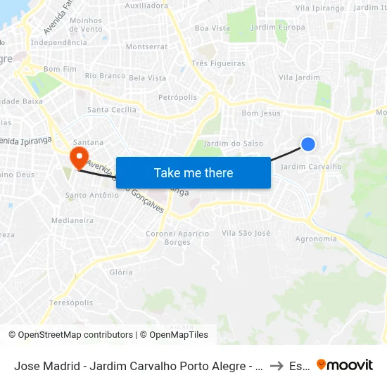 Jose Madrid - Jardim Carvalho Porto Alegre - Rs 90460-080 Brasil to Espm map