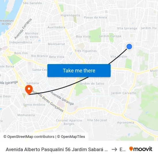 Avenida Alberto Pasqualini 56 Jardim Sabará Porto Alegre - Rs 91215-001 Brasil to Espm map