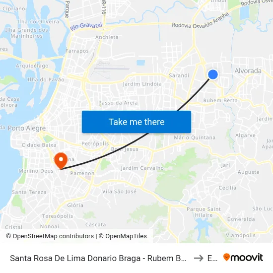 Santa Rosa De Lima Donario Braga - Rubem Berta Porto Alegre - Rs 91160-360 Brasil to Espm map
