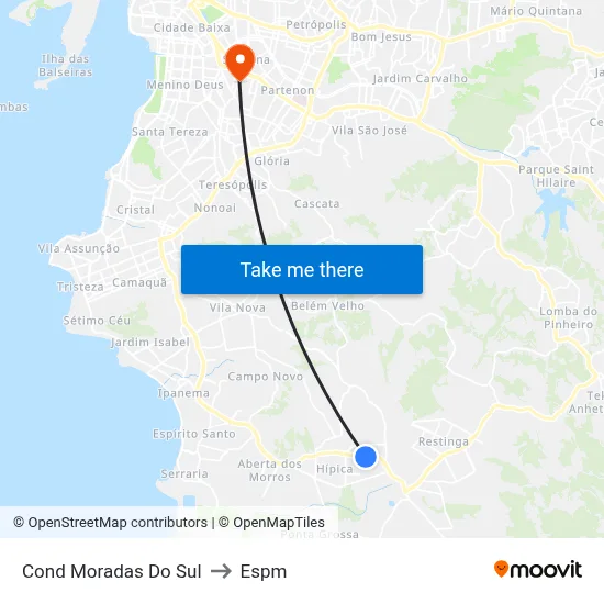 Cond Moradas Do Sul to Espm map