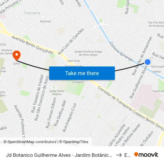 Jd Botanico Guilherme Alves - Jardim Botânico Porto Alegre - Rs 90690-300 Brasil to Espm map