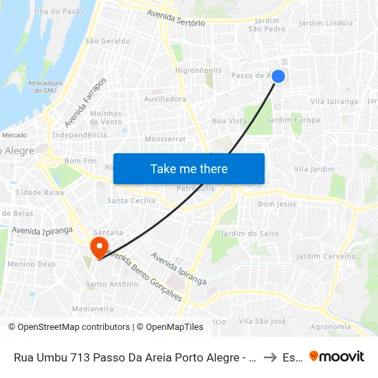 Rua Umbu 713 Passo Da Areia Porto Alegre - Rs 91350-100 Brasil to Espm map