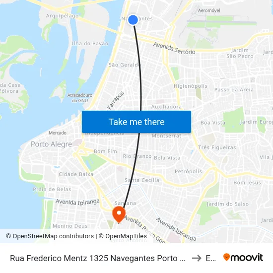 Rua Frederico Mentz 1325 Navegantes Porto Alegre - Rs 90240-110 Brasil to Espm map