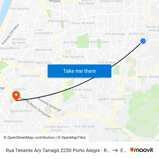Rua Tenente Ary Tarragô 2250 Porto Alegre - Rio Grande Do Sul 91225-001 Brasil to Espm map
