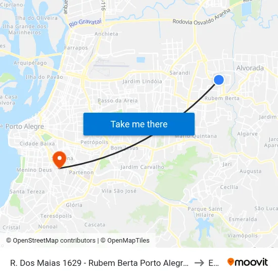 R. Dos Maias 1629 - Rubem Berta Porto Alegre - Rs 91170-200 Brasil to Espm map