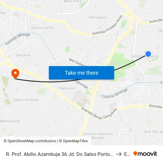 R. Prof. Abílio Azambuja 36 Jd. Do Salso Porto Alegre - Rio Grande Do Sul 9141-130 Brasil to Espm map
