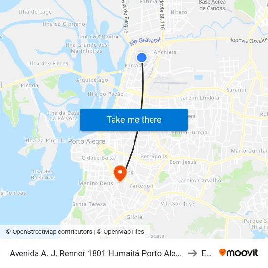 Avenida A. J. Renner 1801 Humaitá Porto Alegre - Rs 90250-000 Brasil to Espm map