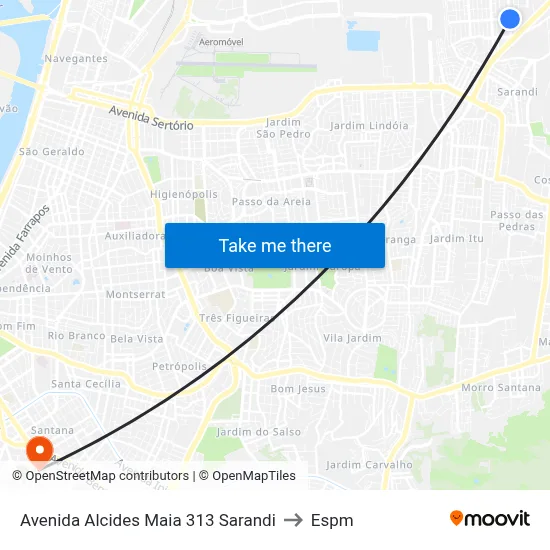 Avenida Alcides Maia 313 Sarandi to Espm map
