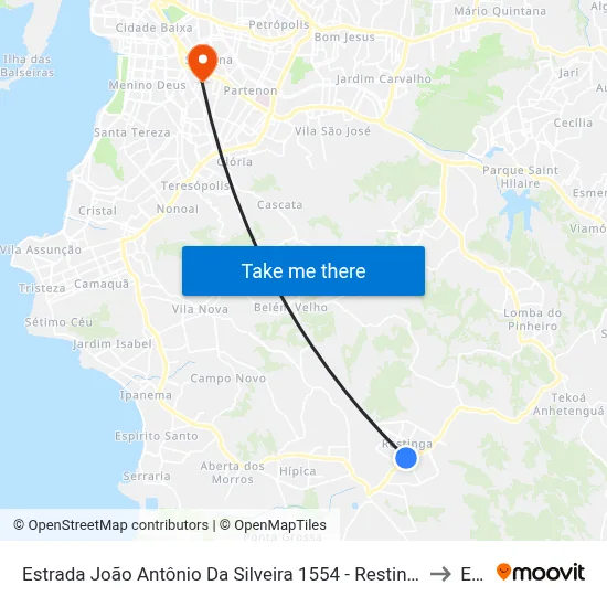 Estrada João Antônio Da Silveira 1554 - Restinga Porto Alegre - Rs 91790-400 Brasil to Espm map