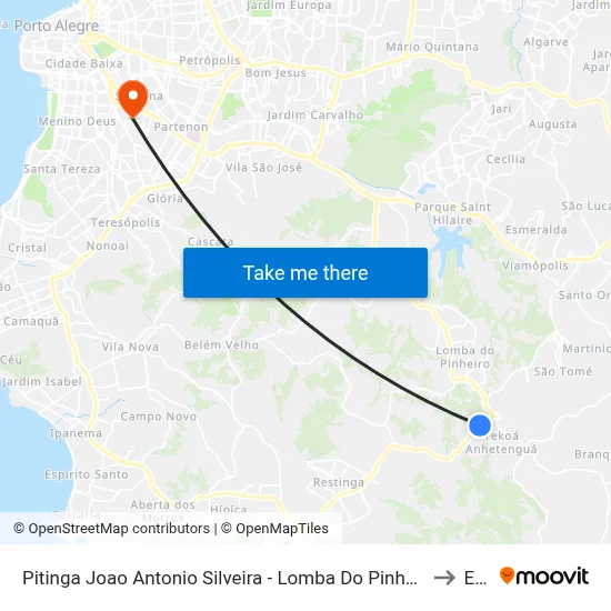 Pitinga Joao Antonio Silveira - Lomba Do Pinheiro Porto Alegre - Rs 91790-400 Brasil to Espm map