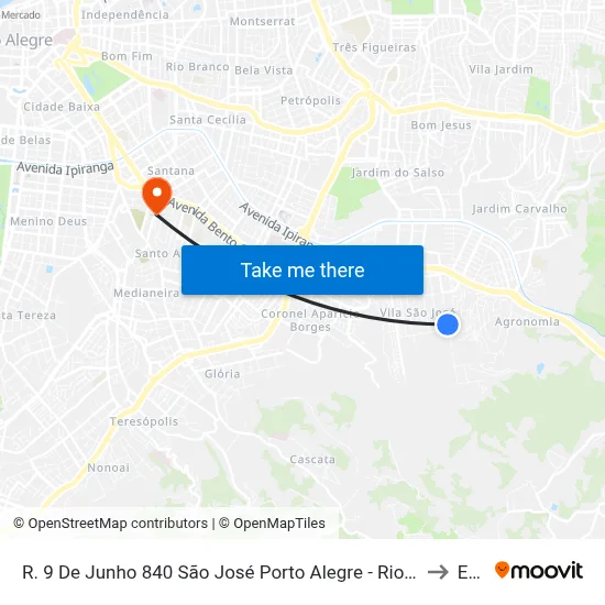 R. 9 De Junho 840 São José Porto Alegre - Rio Grande Do Sul 91520-610 Brasil to Espm map