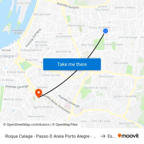 Roque Calage - Passo D Areia Porto Alegre - Rs 91712-073 Brasil to Espm map