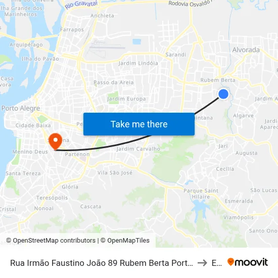 Rua Irmão Faustino João 89 Rubem Berta Porto Alegre - Rio Grande Do Sul 91250 Brasil to Espm map