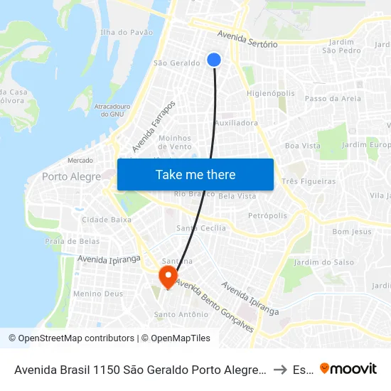 Avenida Brasil 1150 São Geraldo to Espm map