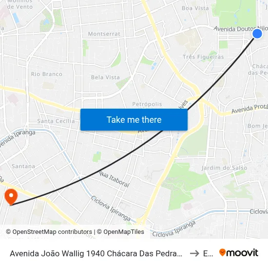 Avenida João Wallig 1940 Chácara Das Pedras Porto Alegre - Rs 91340-001 Brasil to Espm map