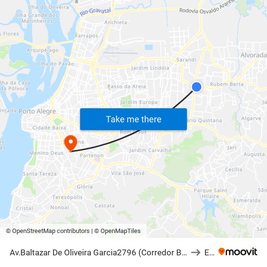 Av.Baltazar De Oliveira Garcia2796 (Corredor Bc) - Rubem Berta Porto Alegre - Rs 91150-000 Brasil to Espm map