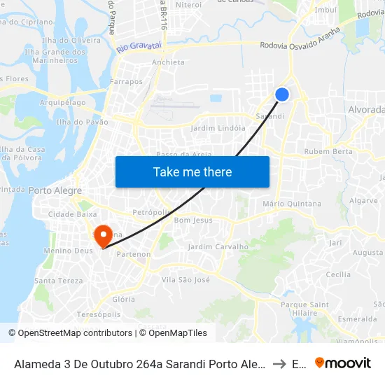 Alameda 3 De Outubro 264a Sarandi Porto Alegre - Rio Grande Do Sul 91140 Brasil to Espm map