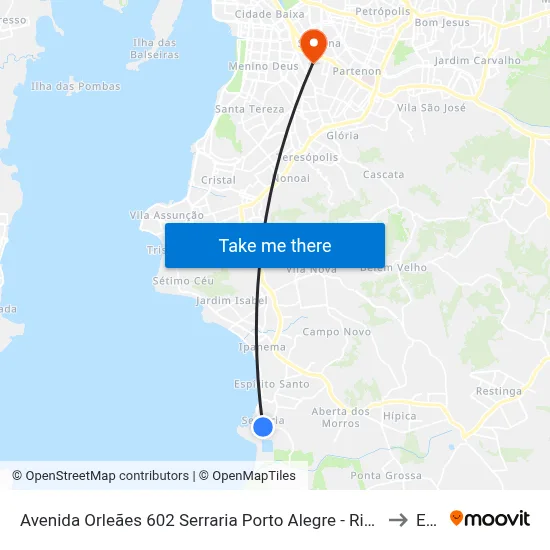 Avenida Orleães 602 Serraria Porto Alegre - Rio Grande Do Sul 91770-620 Brasil to Espm map