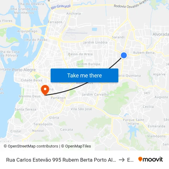Rua Carlos Estevão 995 Rubem Berta Porto Alegre - Rs 91240-000 Brasil to Espm map