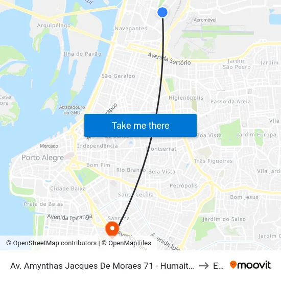 Av. Amynthas Jacques De Moraes 71 - Humaitá Porto Alegre - Rs 90245-050 Brasil to Espm map