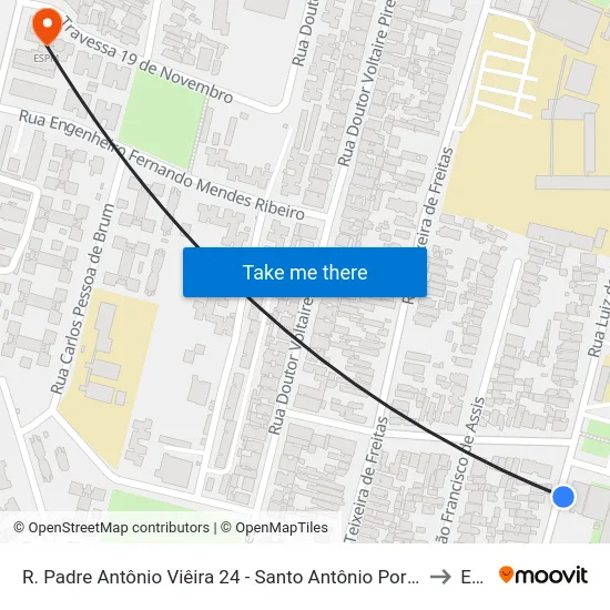R. Padre Antônio Viêira 24 - Santo Antônio Porto Alegre - Rs 90640-060 Brasil to Espm map