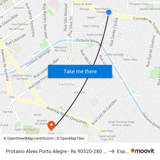 Protasio Alves Porto Alegre - Rs 90520-280 Brasil to Espm map