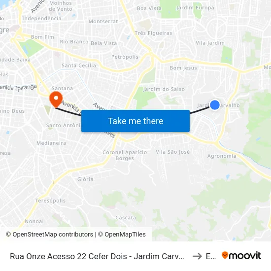 Rua Onze Acesso 22 Cefer Dois - Jardim Carvalho Porto Alegre - Rs 91430-304 Brasil to Espm map