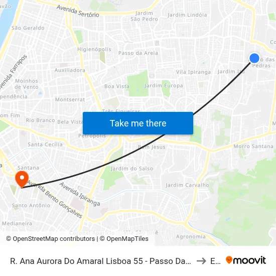 R. Ana Aurora Do Amaral Lisboa 55 - Passo Das Pedras Porto Alegre - Rs 91230-000 Brasil to Espm map