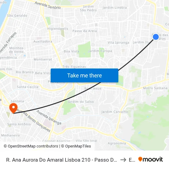 R. Ana Aurora Do Amaral Lisboa 210 - Passo Das Pedras Porto Alegre - Rs 91230-000 Brasil to Espm map