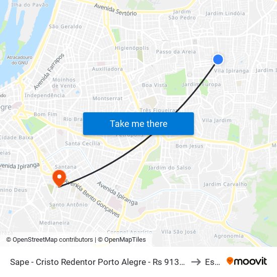Sape - Cristo Redentor Porto Alegre - Rs 91350-050 Brasil to Espm map
