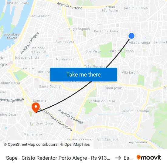 Sape - Cristo Redentor Porto Alegre - Rs 91350-050 Brasil to Espm map