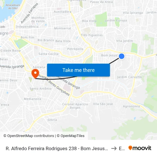 R. Alfredo Ferreira Rodrigues 238 - Bom Jesus Porto Alegre - Rs 91420-632 Brasil to Espm map