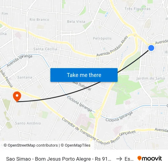 Sao Simao - Bom Jesus Porto Alegre - Rs 91420-500 Brasil to Espm map