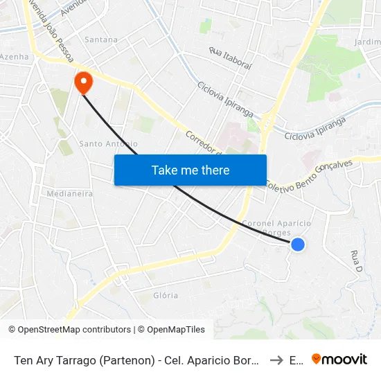 Ten Ary Tarrago (Partenon) - Cel. Aparicio Borges Porto Alegre - Rs 91510-390 Brasil to Espm map