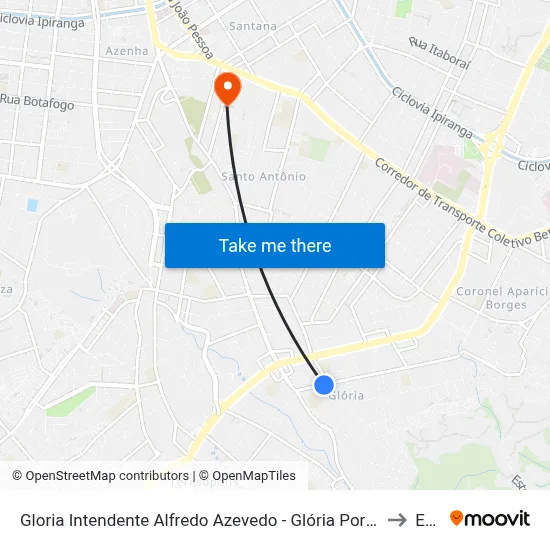 Gloria Intendente Alfredo Azevedo - Glória Porto Alegre - Rs 90660-070 Brasil to Espm map
