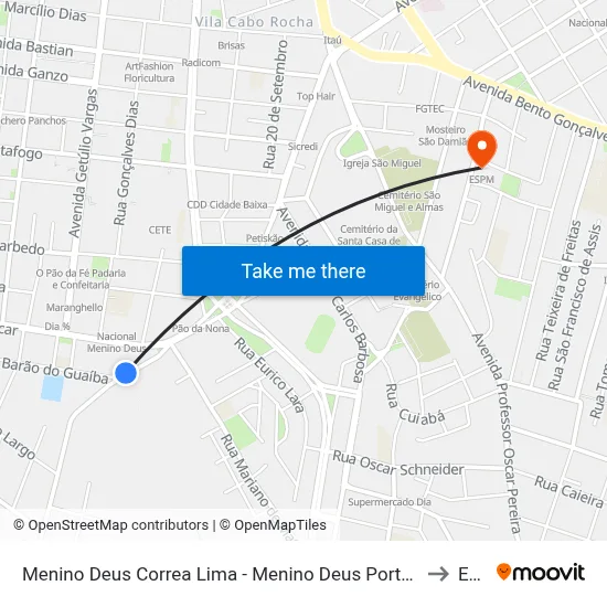 Menino Deus Correa Lima - Menino Deus Porto Alegre - Rs 90850-250 Brasil to Espm map