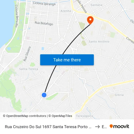 Rua Cruzeiro Do Sul 1697 Santa Teresa Porto Alegre - Rio Grande Do Sul 90843 Brasil to Espm map